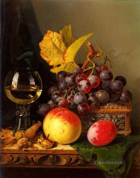  Uvas Pintura - Naturaleza muerta del realismo de las uvas negras